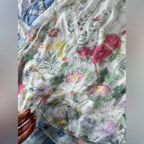 Elena Baldi White Floral Silk Bridal Dainty Ethereal Romantic Sleeveless Top - Picture 3 of 11